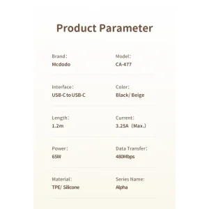 کابل USB-C مک دودو مدل CA-477 طول 1.2 متر
