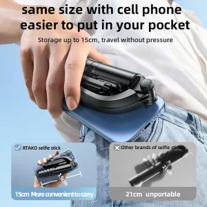 سه پایه و مونوپاد شاتر دار رتاکو Rtako Mini Clip Selfie Stick Q10R