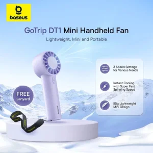 پنکه شارژی بیسوس مدل GoTrip DT1 Mini BS-CG036 ظرفیت 1200 میلی آمپر ساعت