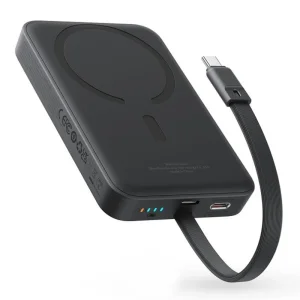 پاوربانک بی‌سیم 30 وات باسئوس مدل Magnetic Mini ظرفیت 10000 میلی آمپر ساعت