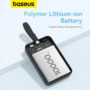 پاوربانک بی‌سیم 30 وات باسئوس مدل Magnetic Mini ظرفیت 10000 میلی آمپر ساعت