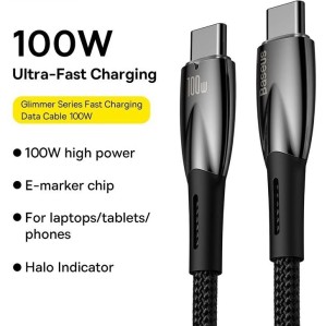 کابل تبدیل usb-c بیسوس مدل Glimmer CADH000701 طول 1 متر