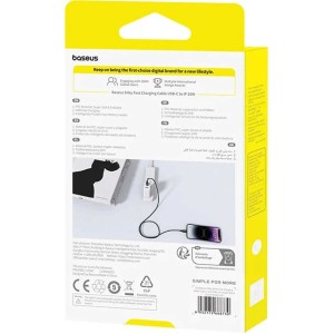 کابل تایپ سی به لایتنینگ 20 وات یک متری بیسوس P10377700213-00