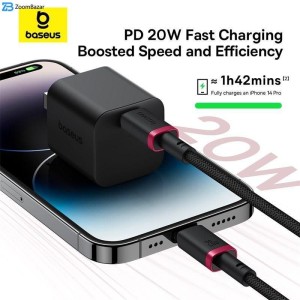 کابل تبدیل USB-C به لایتنینگ بیسوس مدل Dura Series 20W طول 2 متر