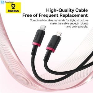 کابل تبدیل USB-C به لایتنینگ بیسوس مدل Dura Series 20W طول 2 متر