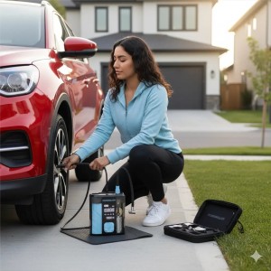 جامپ استارت و پمپ باد پاورولوژی Powerology 3-In-1 Jump Starter & Tire Inflator PPBCHA96BKBU
