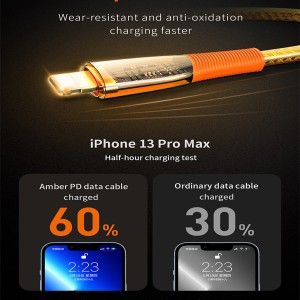 Recci Data Cable Amber USB-C to Lightning PD 20W 150cm RTC-P19CL
