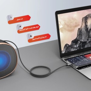 کابل انتقال صدای تایپ سی به آی یو ایکس یک متری رسی