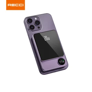 پاوربانک و مگ سیف رسی مدل RPB-W16 ظرفیت 10000 میلی آمپر ساعت (RECCI RPB-W16 Matrix 10000mAh Wireless Charging Power)