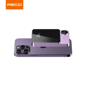 پاوربانک و مگ سیف رسی مدل RPB-W16 ظرفیت 10000 میلی آمپر ساعت (RECCI RPB-W16 Matrix 10000mAh Wireless Charging Power)