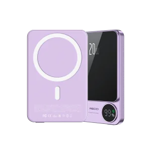 پاوربانک و مگ سیف رسی مدل RPB-W16 ظرفیت 10000 میلی آمپر ساعت (RECCI RPB-W16 Matrix 10000mAh Wireless Charging Power)