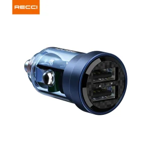 شارژر فندکی RCC-N15 رسی 75 وات (Recci RCC-N15 75WDual Ports Car Charger Transparent Design)