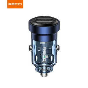 شارژر فندکی RCC-N15 رسی 75 وات (Recci RCC-N15 75WDual Ports Car Charger Transparent Design)