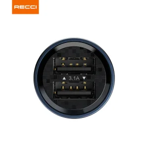 شارژر فندکی RCC-N15 رسی 75 وات (Recci RCC-N15 75WDual Ports Car Charger Transparent Design)