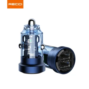 شارژر فندکی RCC-N15 رسی 75 وات (Recci RCC-N15 75WDual Ports Car Charger Transparent Design)