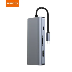 هاب 9 پورت USB-C ( تایپ سی) RH09 رسی (Recci Multiple interfaces 9in1 HUB RH09)
