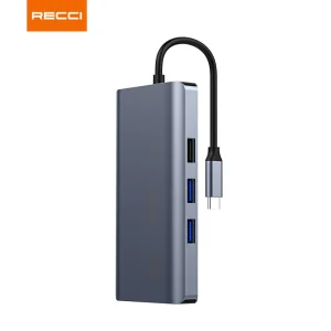 هاب 9 پورت USB-C ( تایپ سی) RH09 رسی (Recci Multiple interfaces 9in1 HUB RH09)