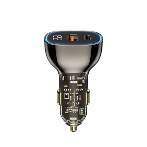 شارژر فندکی 65 وات  RCC-N21 رسی (Recci RCC-N21 Journey Transparent Design Car Charger)