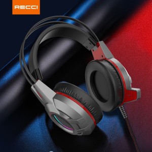 هدفون سیمی گیمینگ REP-L22 رسی (Recci REP-L22 3.5mm colorful light stereo gaming earphones headphone)
