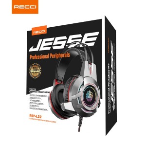 هدفون سیمی گیمینگ REP-L22 رسی (Recci REP-L22 3.5mm colorful light stereo gaming earphones headphone)