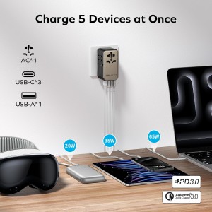 آداپتور فست شارژ مسافرتی جهانی مومکس 120W GaN