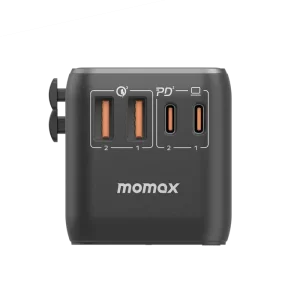 شارژر مسافرتی جهانی 4 پروت صد واتی 1-World | Universal 4 Ports Travel Charger (GaN 100W) مومکس (momax)