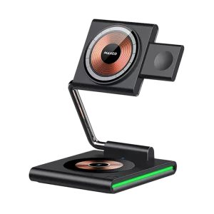 استند شارژ بیسیم چند کاره Maxco مدل MW07 ا Maxco 3-in-1 Foldable Wireless Charger 15W MW07