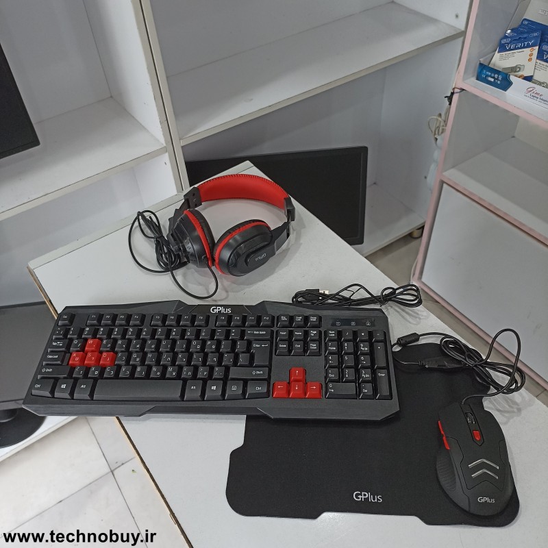 باندل گیمینگ  Gplus ( کیبورد، ماوس، هدفون، پد ماوس)