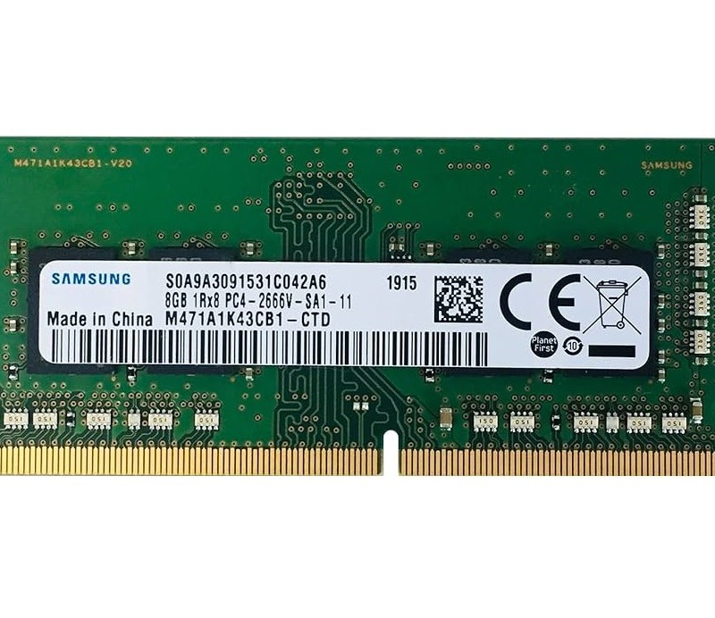 رم استوک لپتاپ Samsung 8GB 1Rx8 PC4-2666v-SA1-11