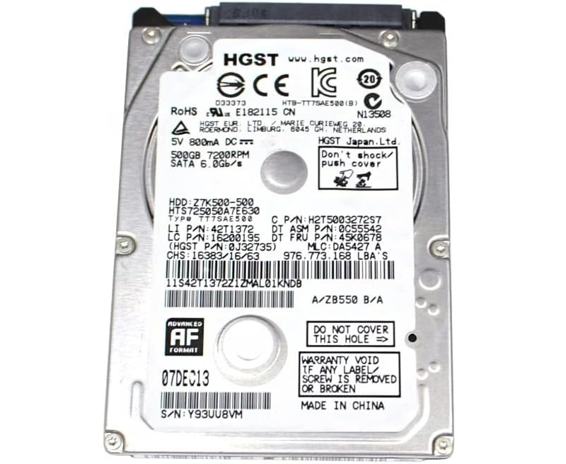 هارد لپ تاپ HGST هیتاچی 500 گیگابایت