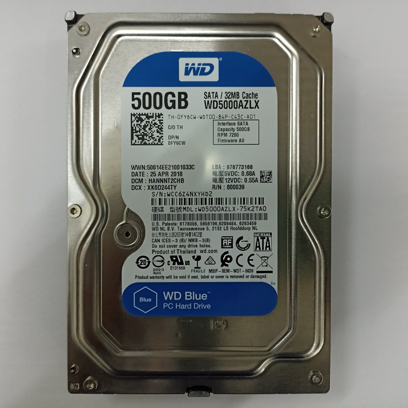 هارد استوک اینترنال WD آبی 500GB