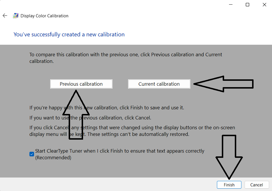 end calibration