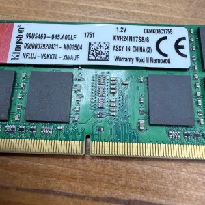 رم نوت‌بوک Kingston 8GB DDR4 2666MHz/2400MHz استوک (تست شده)
