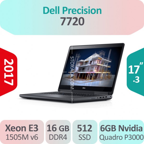 لپ تاپ رندرینگ Dell Precision 7720 Xeon گرافیک 6GB سایز 17.3 اینچ