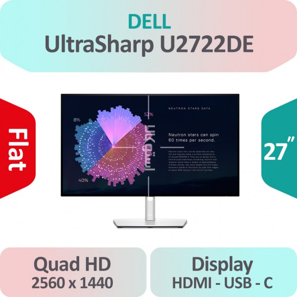 مانیتور استوک Dell UltraSharp U2722DE/U2722D سایز 27 اینچ 2K