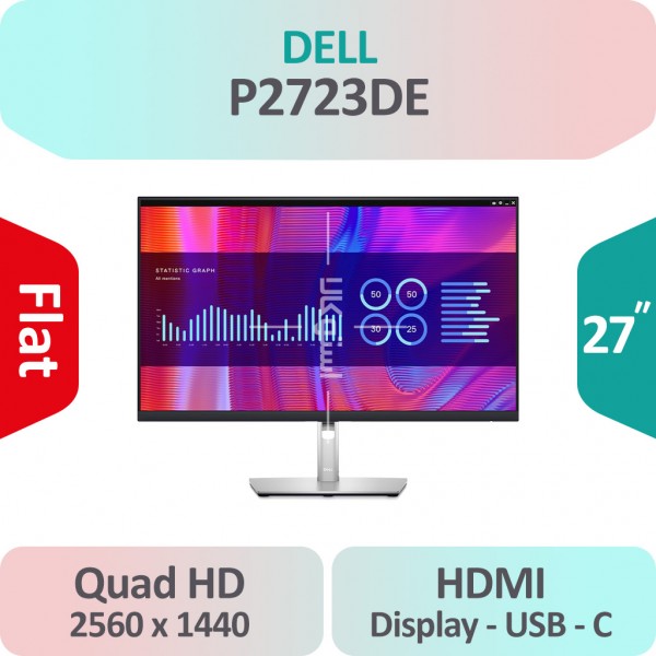 مانیتور استوک Dell P2723DE  سایز 27 اینچ 2K