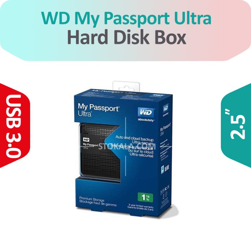 باکس هارد وسترن دیجیتال 2.5 اینچی مدل My Passport Ultra آبی