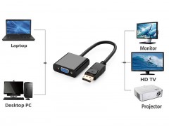 کابل تبدیل (مبدل) DisplayPort (دیسپلی) به VGA کیفیت Full HD و طول 14 سانتی متر