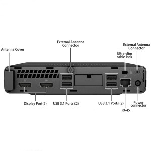 اطلاعات ظاهری کیس استوک HP Elitedesk 800 / 600 G4 i5 سایز اولترا مینی