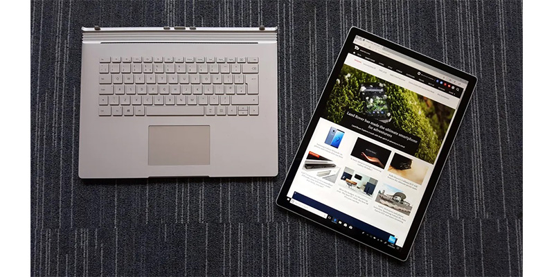 تبلت ویندوزی استوک Microsoft SurfaceBook 2 با کیبورد قابل جداسازی