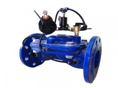 شیر چدنی هیدرولیکی برقی و  دستی دو سر فلنج همراه با پایلوت کاهنده فشار 3 اینچ ساخت تکنیدرو ایتالیا