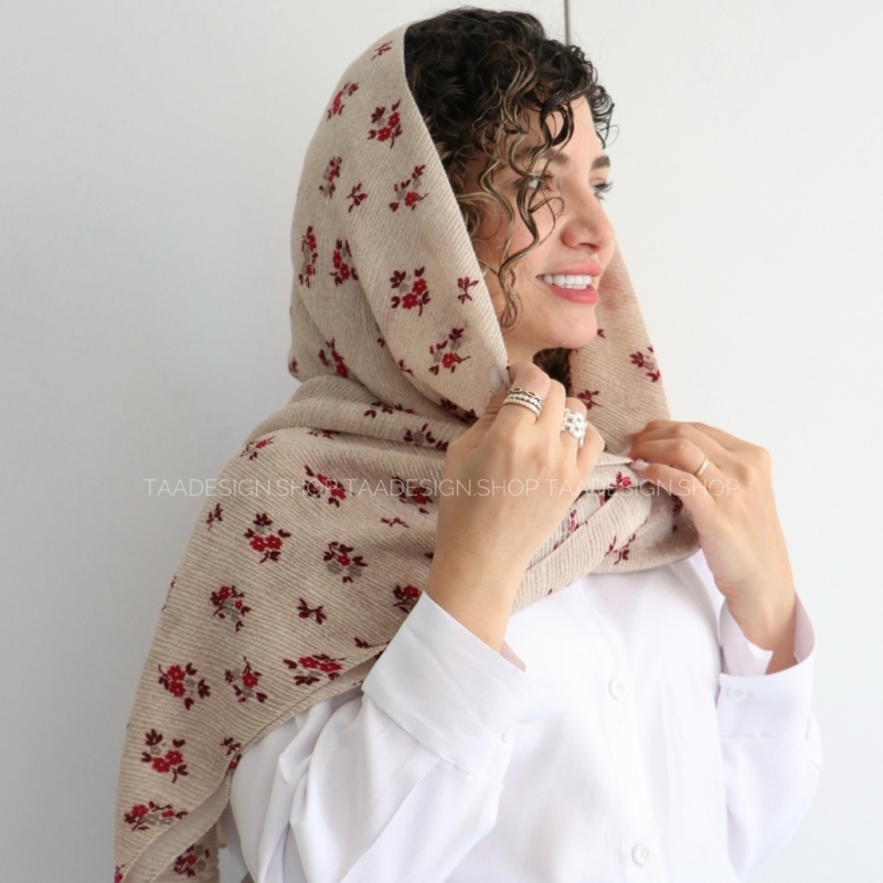 شال پلیسه وارداتی مدل سوسن