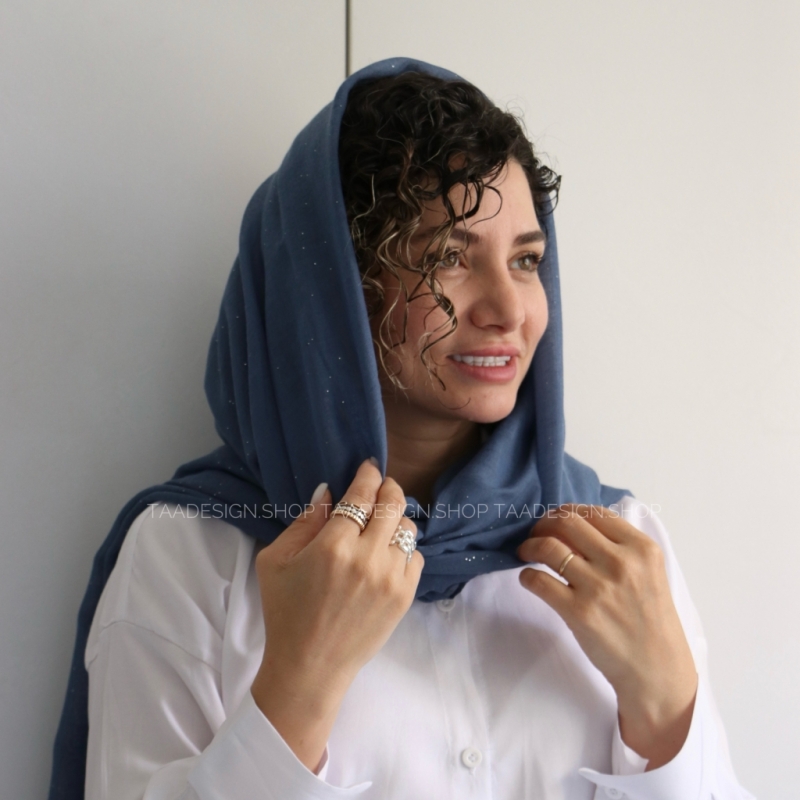 شال لینن شاینی مدل نسترن