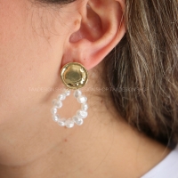 گوشواره طرح مروارید پرورشی مدلEa9013