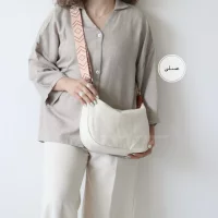 کیف زنانه دوشی مدل کمند کتان