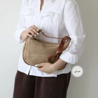 کیف زنانه دوشی مدل کمند رافیا
