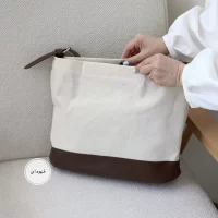 کیف زنانه بزرگ مدل گندم کتان