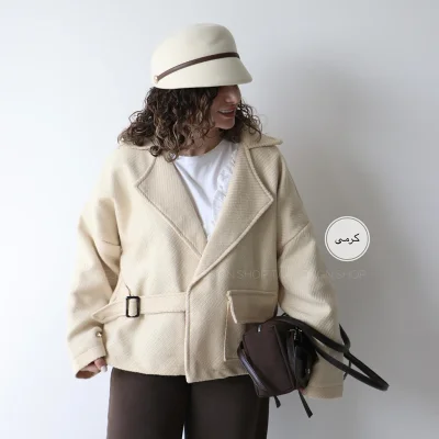 کت پشمی مدل اسپرسو