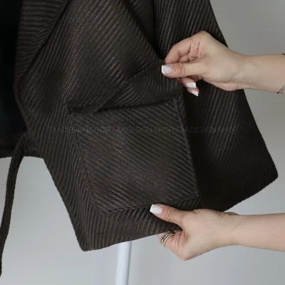 کت پشمی مدل اسپرسو