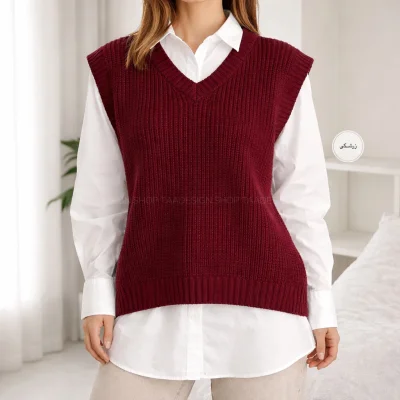 وست زنانه بافت مدل لانگو